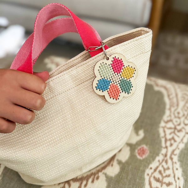 Make your own Flower Cross Stitch Keyring