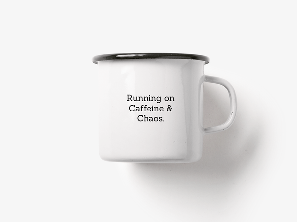 Tasse aus Emaille / Running On