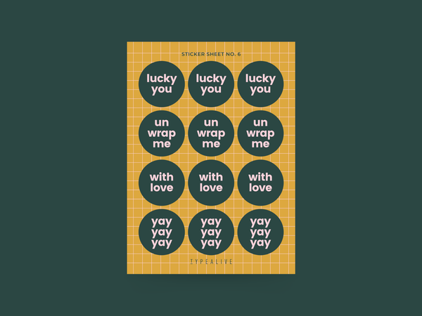 Stickerbogen No. 6 | Aufkleber für Geschenke