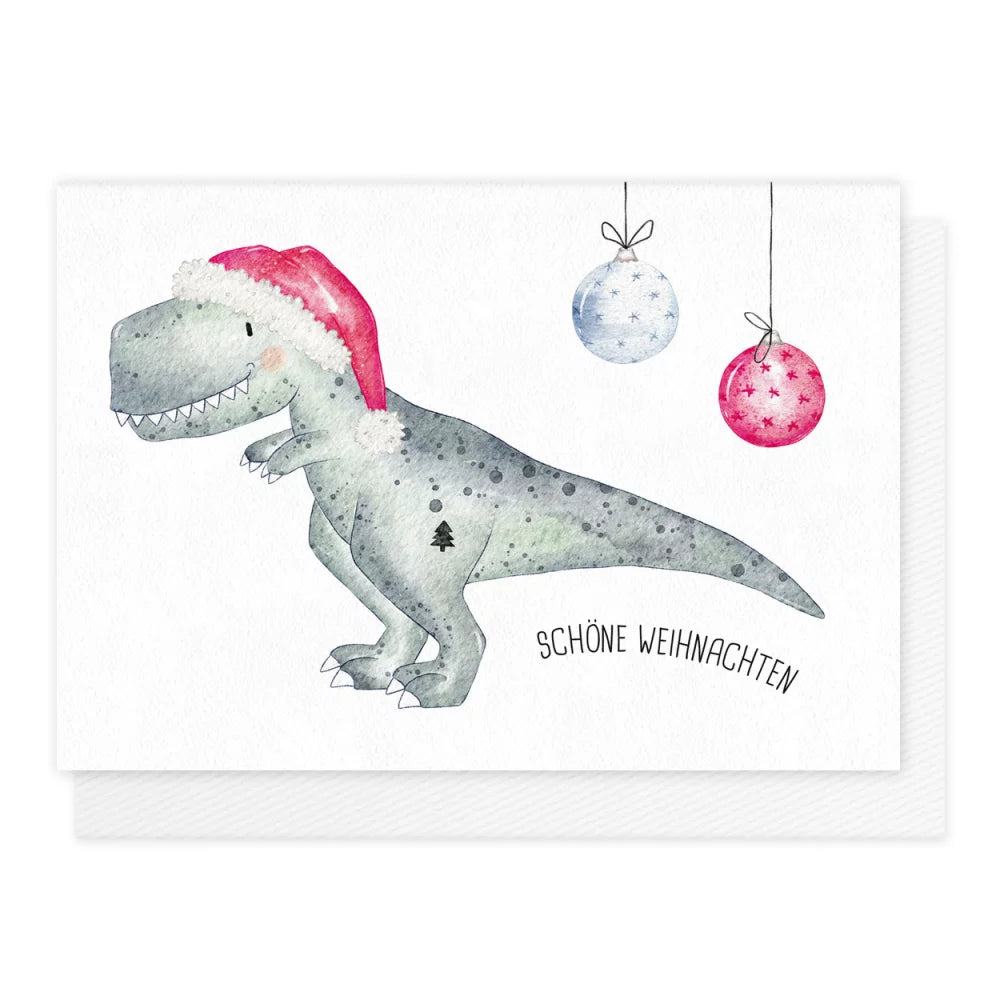 Grußkarte *Schöne Weihnachten* Dino