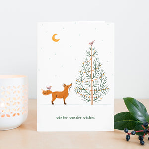 Weihnachtskarte *winter wonder wishes* Waldtiere Fuchs