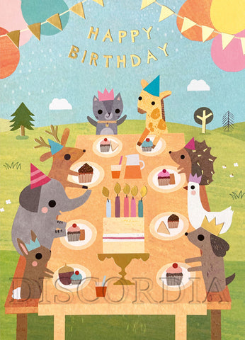 Grußkarte *Happy Birthday* Tiergeburtstag