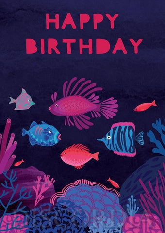 Grußkarte *Happy Birthday* Fische