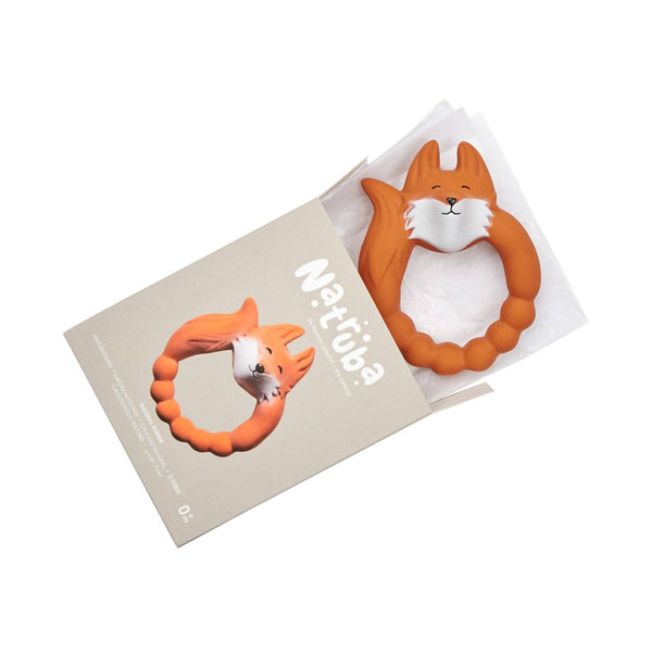 Beißring aus Naturkautschuk Fuchs - Orange