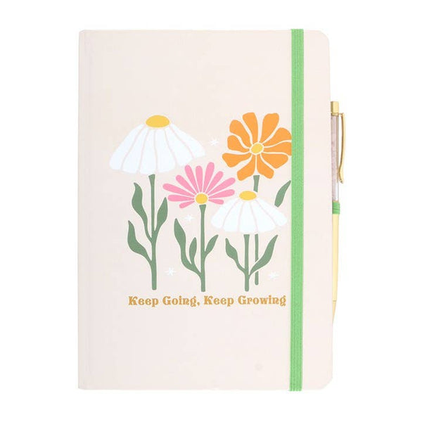 Keep Going. Keep Growing - Notizbuch mit Rosenquarzstift