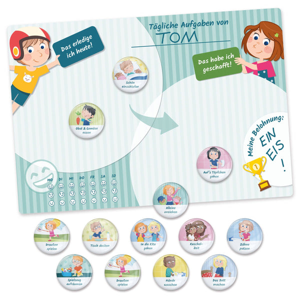 Motivations-Magnettafel - Basis-Set Tagesablauf