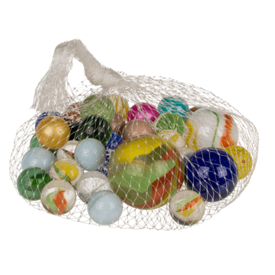 Glasmurmeln, mehrfarbig sortiert