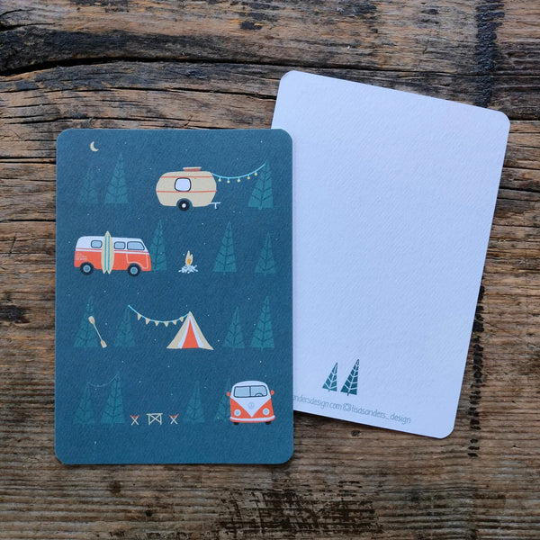 Postkarte RETRO CAMPING by Lisa Sanders