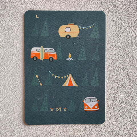 Postkarte RETRO CAMPING by Lisa Sanders