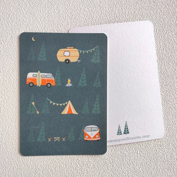 Postkarte RETRO CAMPING by Lisa Sanders