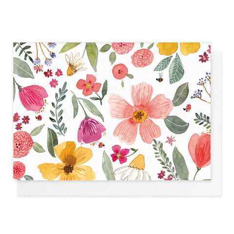 Grußkarte Blumenillustration (Ohne Text)