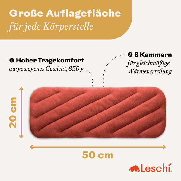 Wärmekissen Rechteck - Körnerkissen für Rücken, Bauch, Schultern & mehr