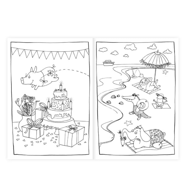 Malbuch A4 Freche Tiere