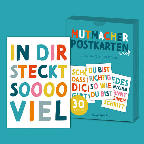 Mutmacher-Postkarten WEISS | 30 Karten
