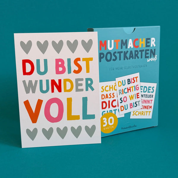 Mutmacher-Postkarten WEISS | 30 Karten