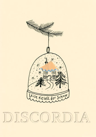 Weihnachtskarte *Leise rieselt der Schnee* Schneekugel