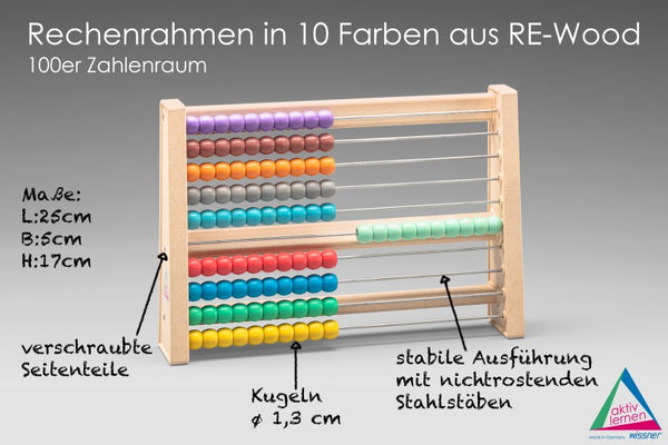 Rechenrahmen Abakus in 10 Farben