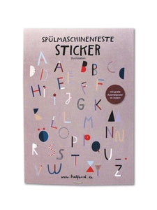 Spülmaschinenfeste Aufkleber "ABC" Buchstaben Sticker Set