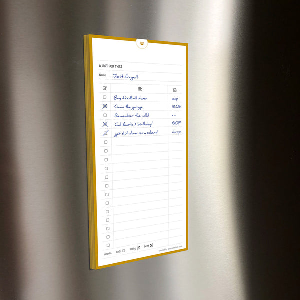 A list for that (magnetic pad)