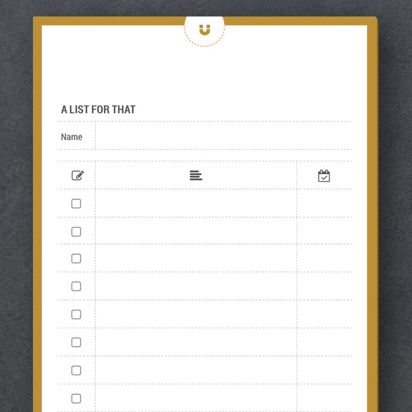 A list for that (magnetic pad)