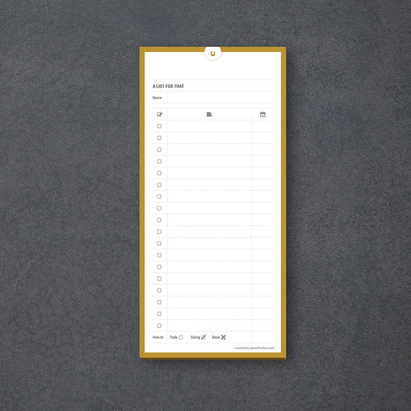 A list for that (magnetic pad)