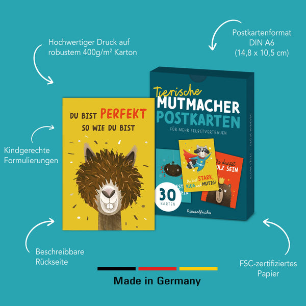 Tierische Mutmacher-Postkarten | 30 Karten