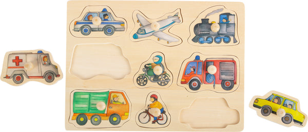 Setzpuzzle "Fahrzeuge der Stadt" | Kleinkindpuzzle Holz