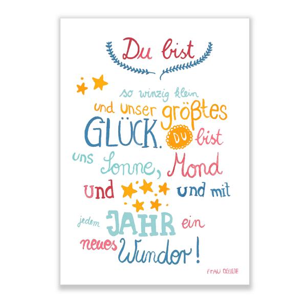 Print *Du bist unser größtes Glück* A4 Frau Ottilie