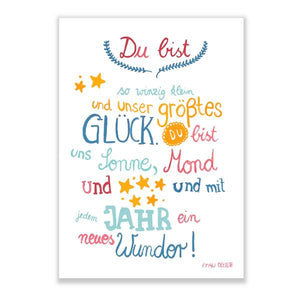 Print *Du bist unser größtes Glück* A4 Frau Ottilie