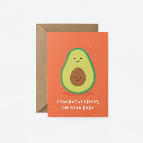 Grußkarte *Congratulations on your Baby* Avocado