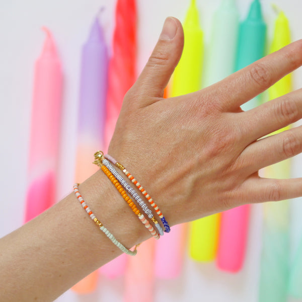 Armband LENTE - light blue - tangerine - black stripes | SAN SAN