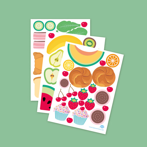 SNACKS Sticker von Badala - DIY Lebensmittel Spiel