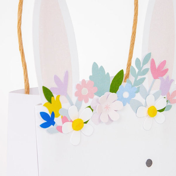 Geschenktasche Hase mit Blumenkranz