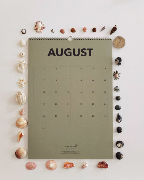 Typografie GEBURTSTAGSKALENDER aus besonderen Papiersorten *Felis* von in love with paper
