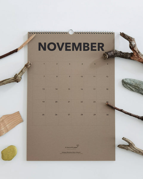Typografie GEBURTSTAGSKALENDER aus besonderen Papiersorten *Felis* von in love with paper