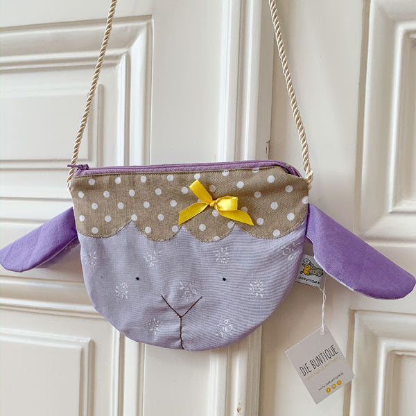 Kindertasche Schaf lila & gelb