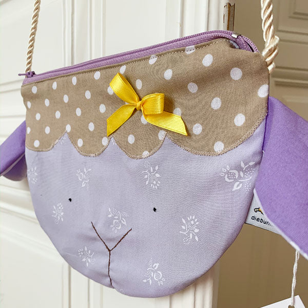 Kindertasche Schaf lila & gelb