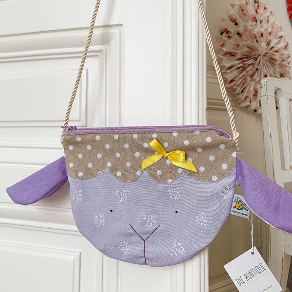 Kindertasche Schaf lila & gelb