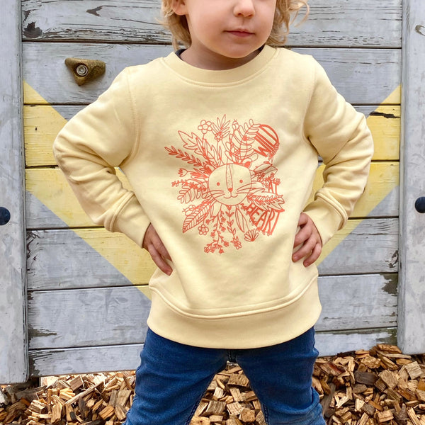 Kinder Sweatshirt *WILD AT HEART* Löwe - butter