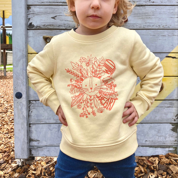 Kinder Sweatshirt *WILD AT HEART* Löwe - butter