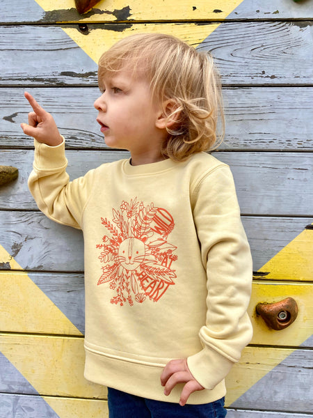 Kinder Sweatshirt *WILD AT HEART* Löwe - butter