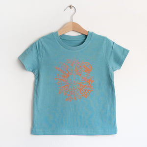 Kinder T-Shirt *WILD AT HEART* Löwe - teal monstera