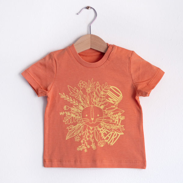 Baby & Kinder T-Shirt *WILD AT HEART* Löwe - vulcano stone