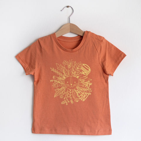 Baby & Kinder T-Shirt *WILD AT HEART* Löwe - vulcano stone