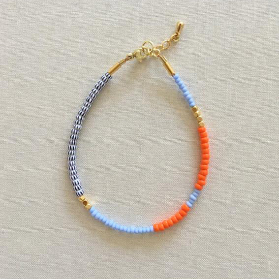 Armband LENTE - light blue - tangerine - black stripes | SAN SAN