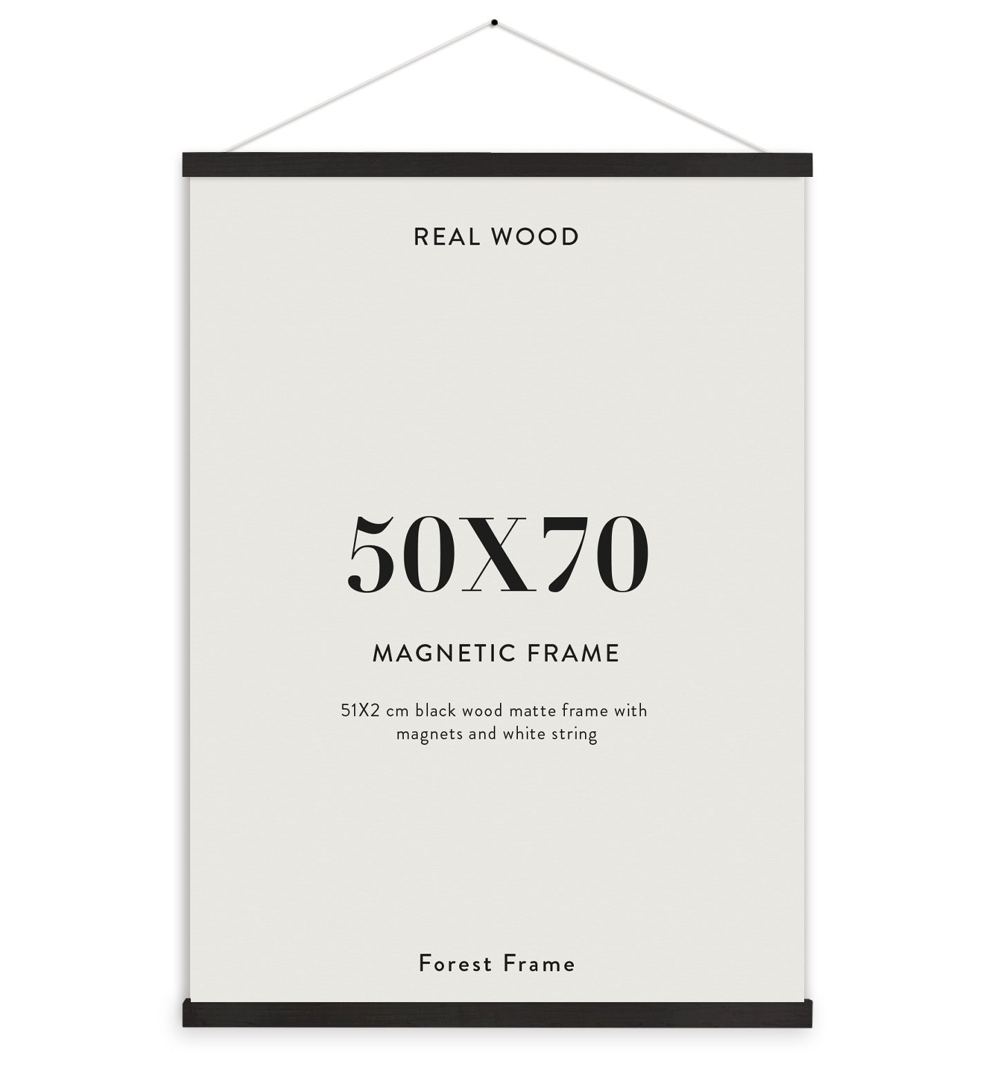 Posterleiste magnetisch Holz schwarz 51 cm (50 X 70 Poster)
