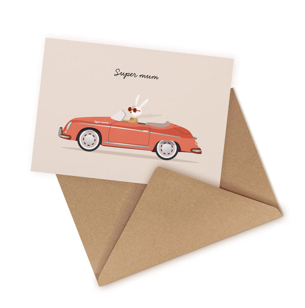 Super Mum Postkarte mit Umschlag