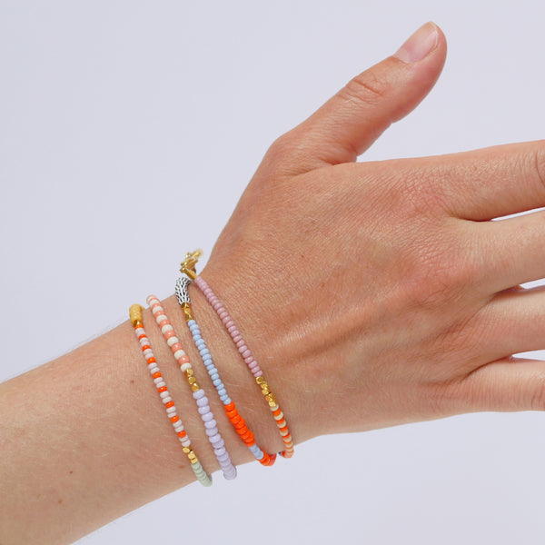 Armband LENTE - light blue - tangerine - black stripes | SAN SAN