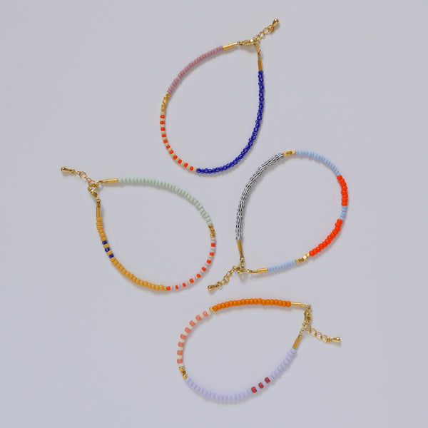 Armband LENTE - light blue - tangerine - black stripes | SAN SAN