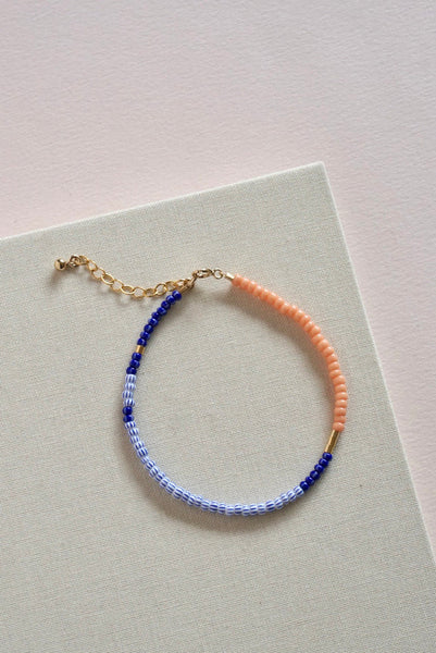 Armband LENTE - blush - deep blue - blue stripes | SAN SAN